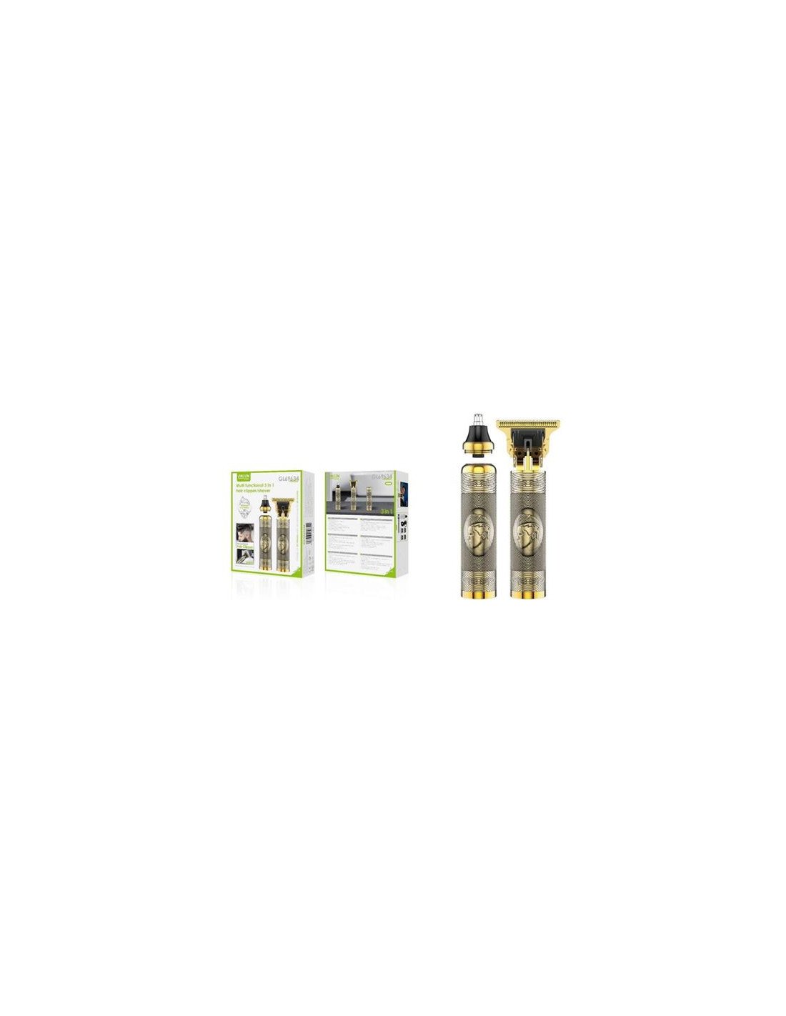 KIT CORTAPELO Y NARICERO METAL GL69634 RECARGABLE GREEN LYCA