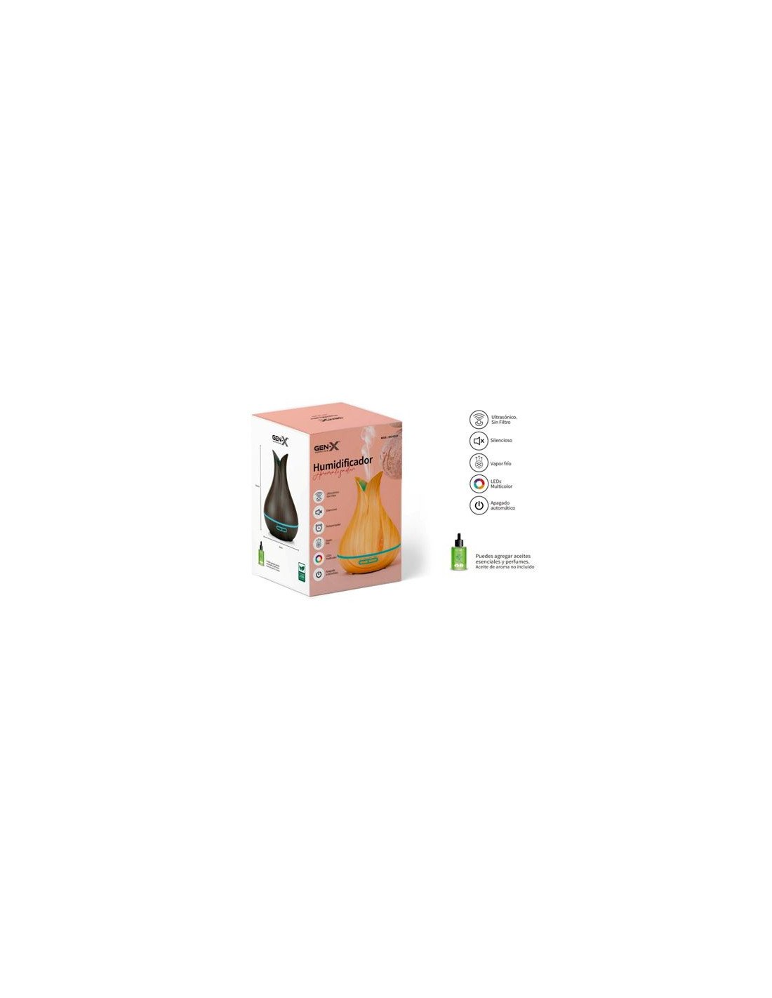 HUMIDIFICADOR AROMATIZADOR ULTRASONICO 130ML GEN-X