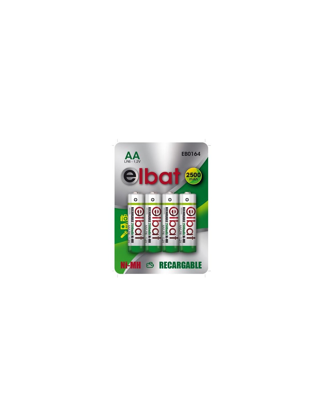 PACK 4 PCS PILAS RECARGABLES AA 2500MAH ELBAT