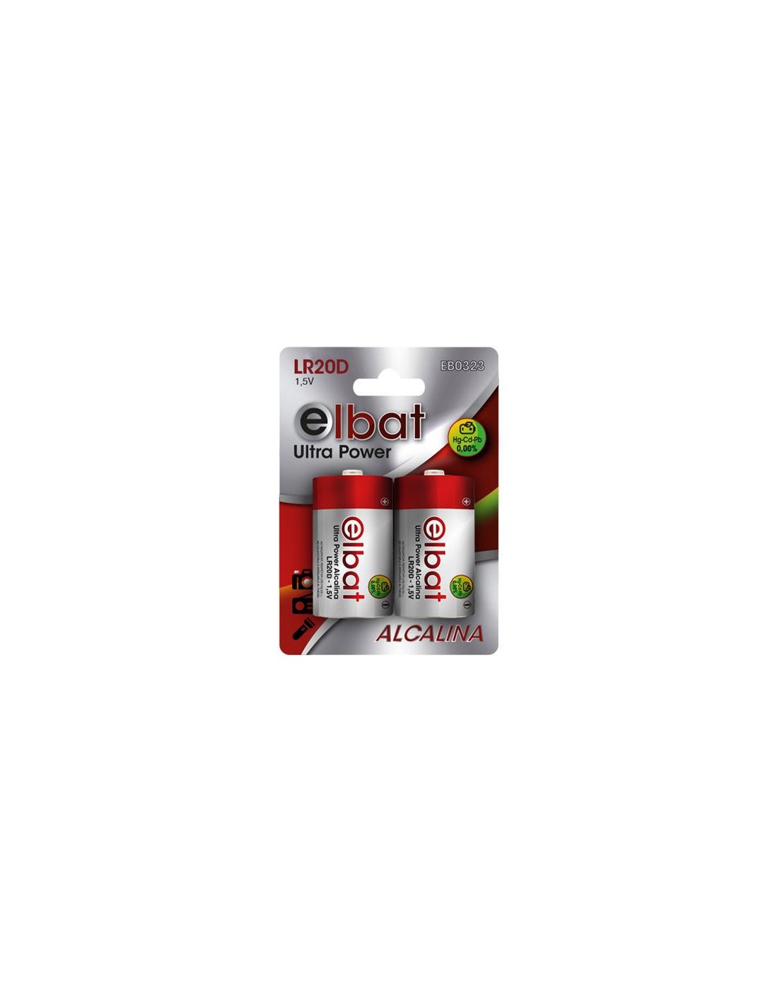 PACK 2 PCS PILAS ALCALINAS LR20D ELBAT