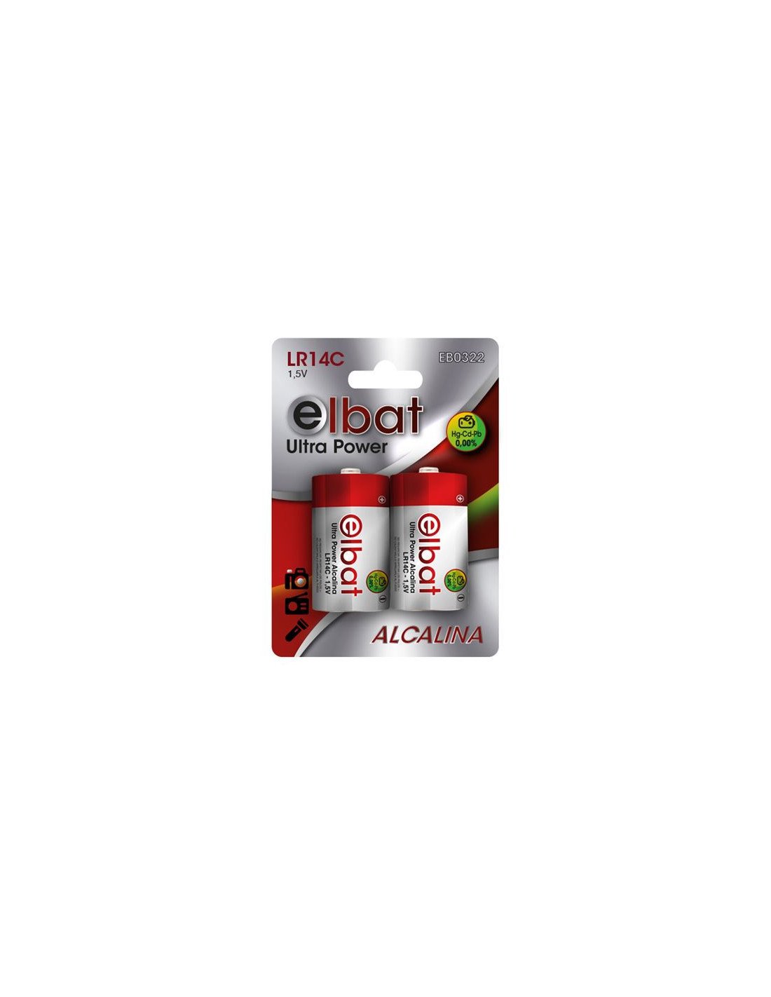 PACK 2 PCS PILAS ALCALINAS LR14C ELBAT