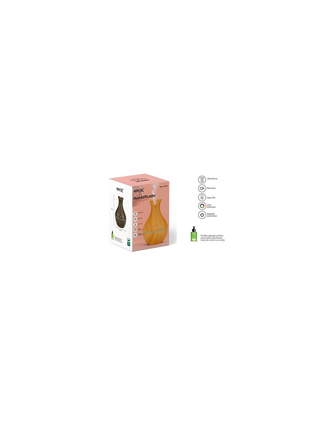 HUMIDIFICADOR AROMATIZADOR ULTRASONICO 130ML GEN-X