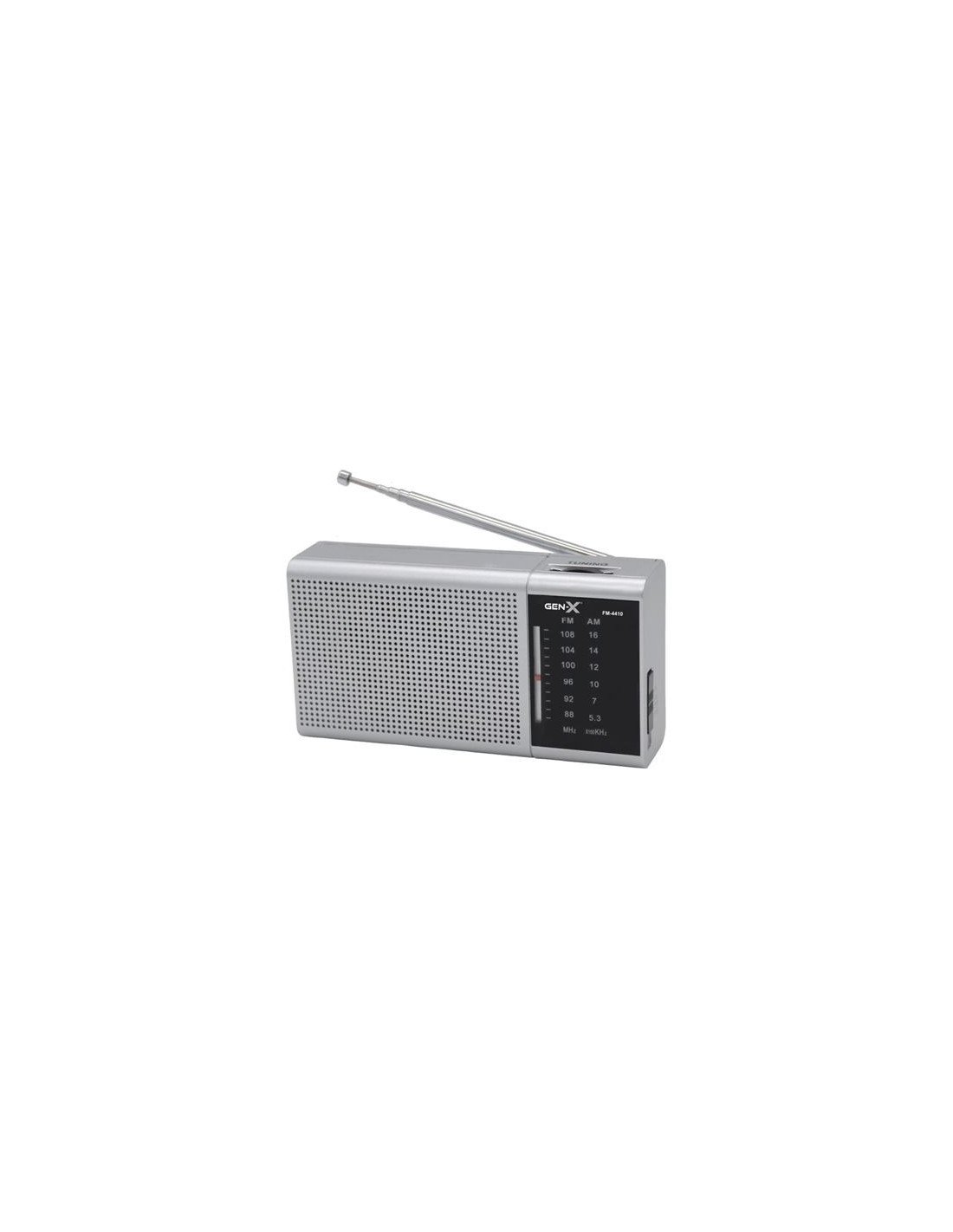 RADIO PORTATIL AM/FM DIAL CLASICO PLATA GEN-X