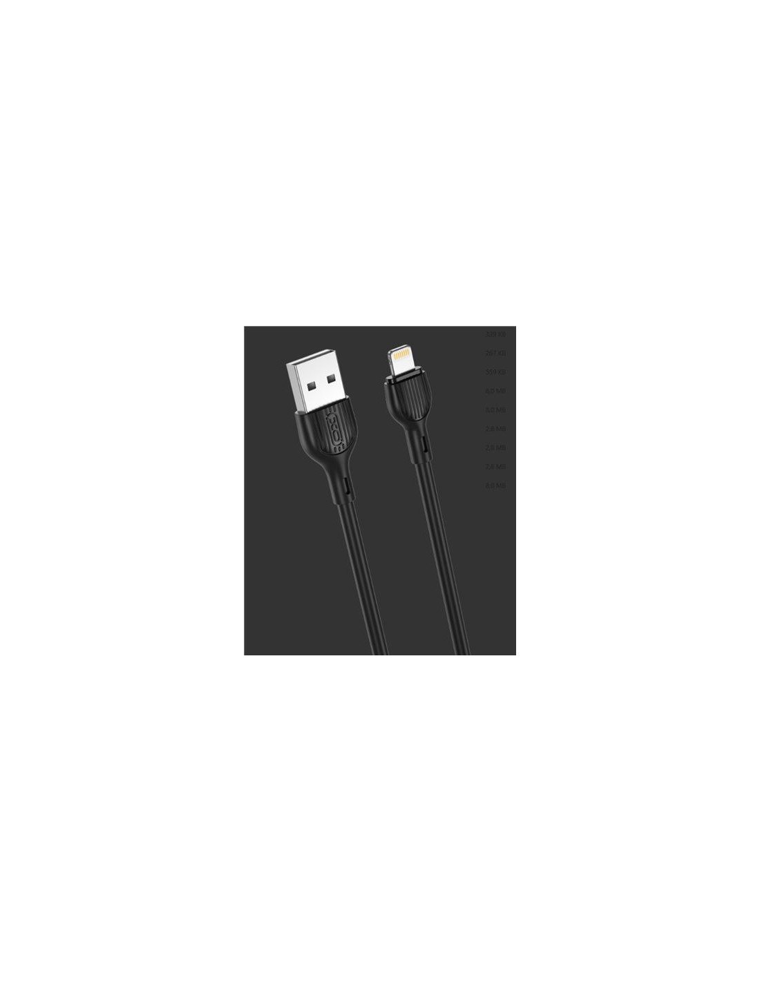 CABLE 2.1A USB A LIGTHNING 1 METRO NEGRO NB200 XO