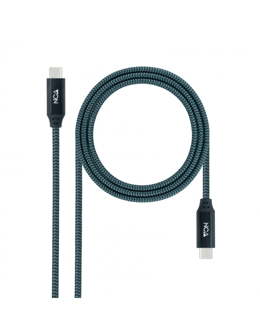Nanocable Cable USB 3.2 Gen2x2 20Gbps 5A/100W 4K/60Hz USB-C/M-USB-C/M, Gris/Negro, 0.5 m