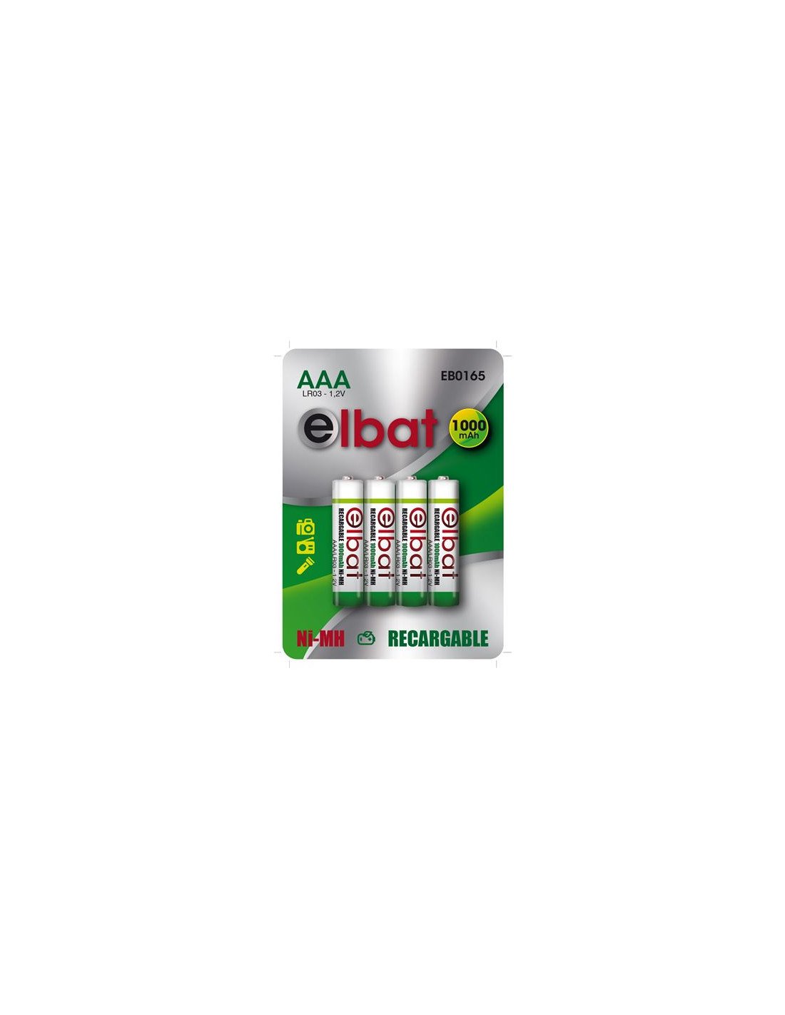 PACK 4 PCS PILAS RECARGABLES AAA 1000MAH ELBAT