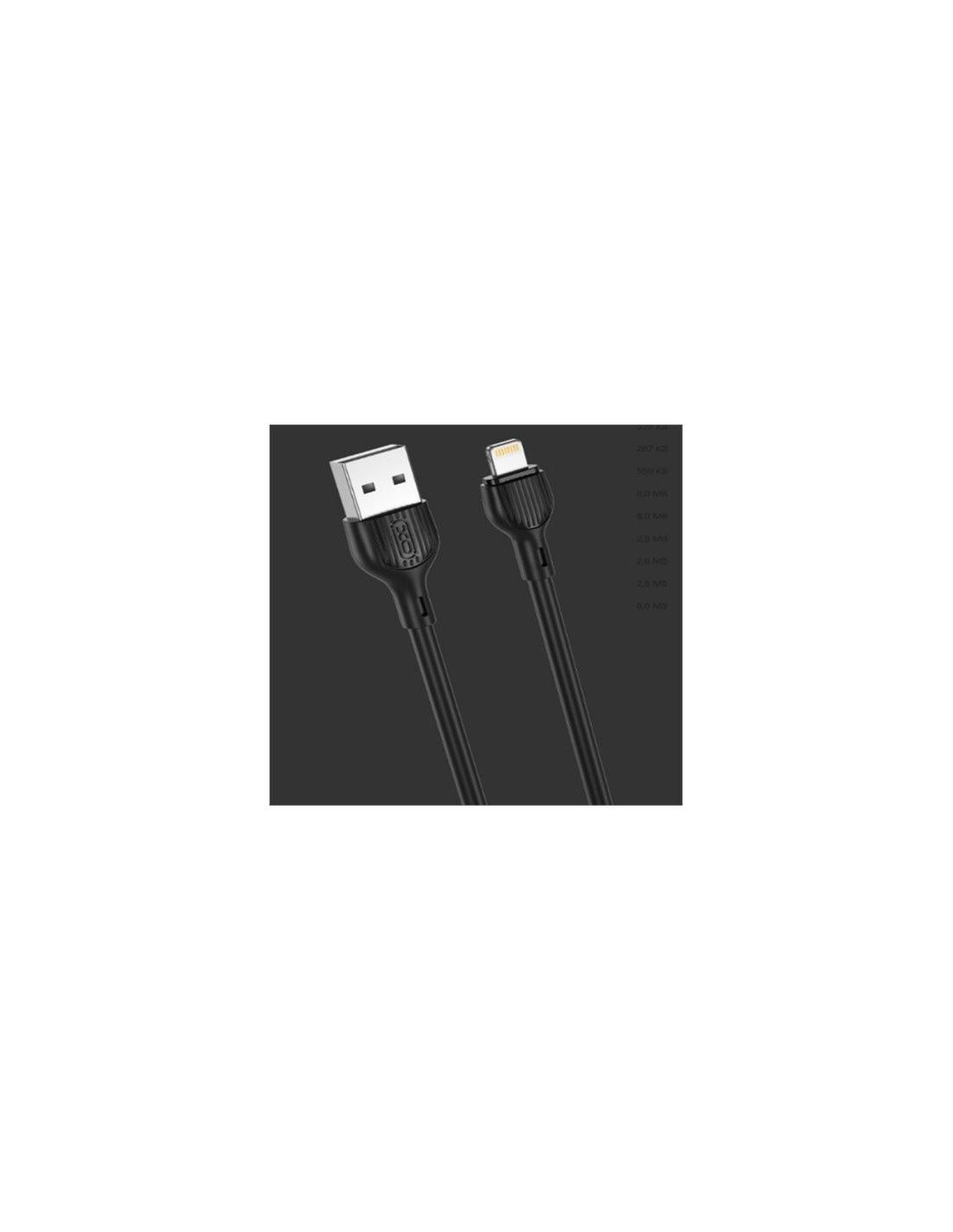 CABLE 2.1A USB A LIGTHNING 2 METROS NEGRO NB200 XO