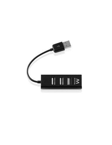 HUB EWENT USB 2.0 4 PUERTOS NEGRO EW1123
