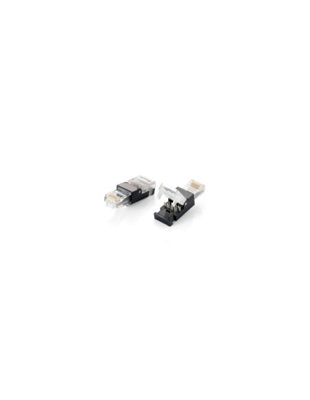 Equip 121165 conector RJ-45 Negro, Transparente