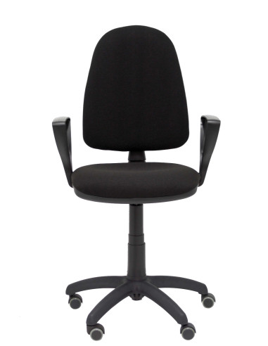 SILLA AYNA BALI BRAZOS FIJOS RUEDAS DE PARQUET NEGRO 04CPBALI840BGOLFRP