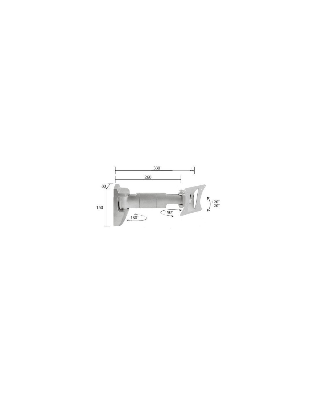 SOPORTE PARED OMB BISOLUTION ORIENTABLE 10P - 32P PLATA BISOLUTION