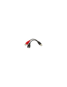 AISENS A101-0030 cable USB USB 2.0 0,15 m 2 x USB A USB A Negro, Rojo