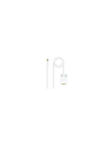 Nanocable Cable conversor Mini DP a VGA, Mini DP/M - VGA/M, Blanco,
