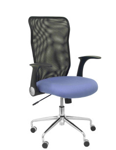 SILLA MINAYA RESPALDO MALLA NEGRO ASIENTO BALI AZUL CLARO 4031BALI261