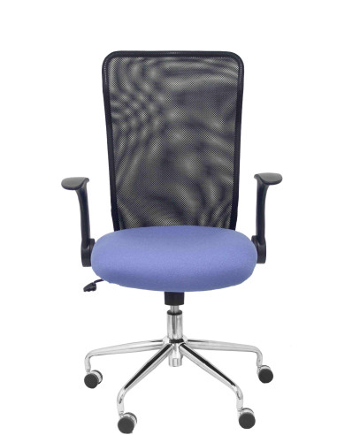 SILLA MINAYA RESPALDO MALLA NEGRO ASIENTO BALI AZUL CLARO 4031BALI261