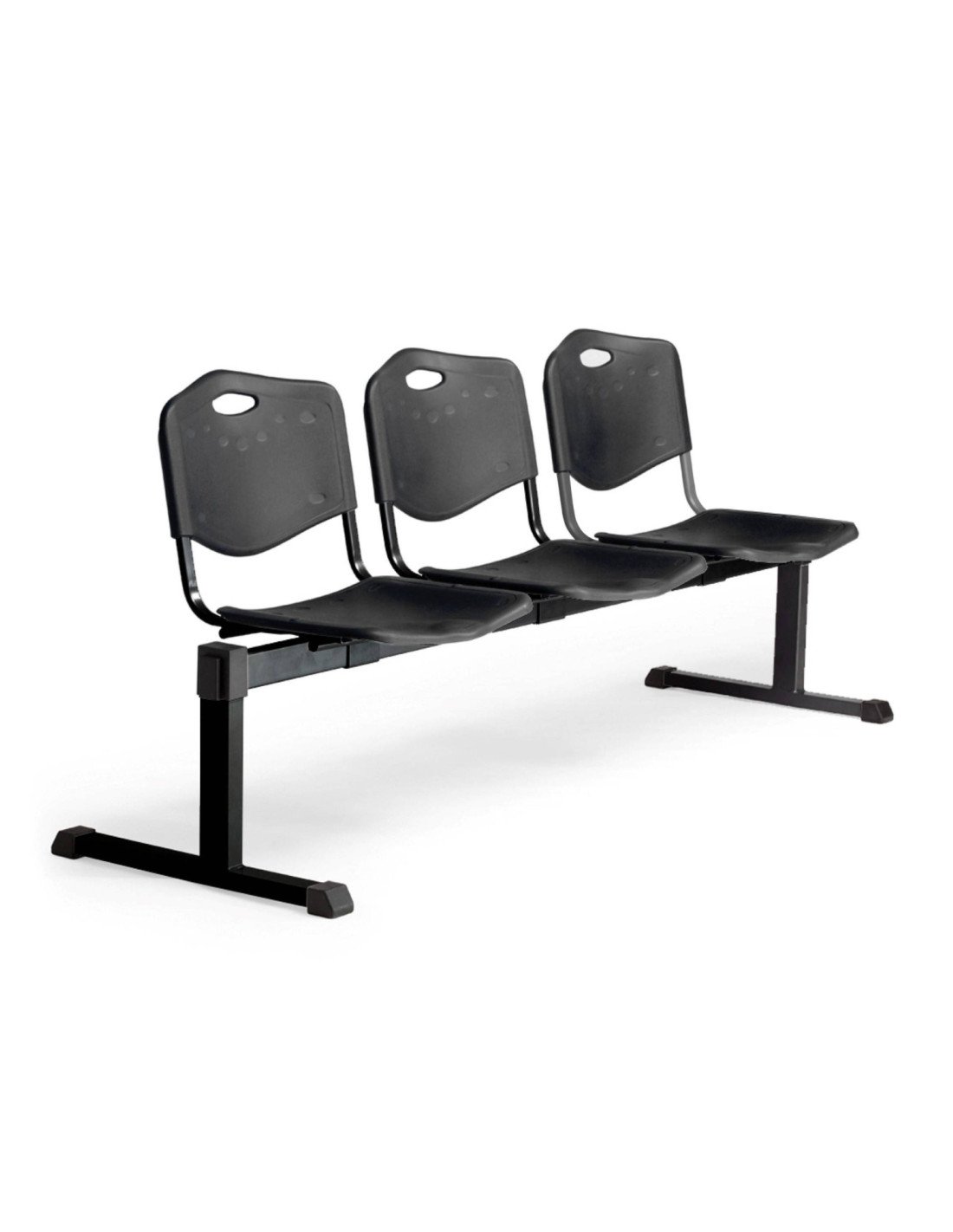 BANCADA POZOHONDO 3 PLAZAS ASIENTO PLASTICO INYECTADO NEGRO B3PINE