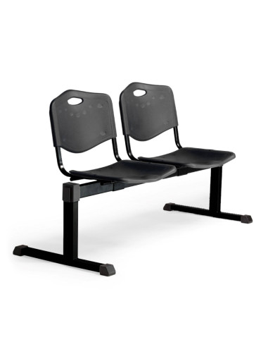 BANCADA CENIZATE 2 PLAZAS ASIENTO PLASTICO INYECTADO NEGRO B2PINE