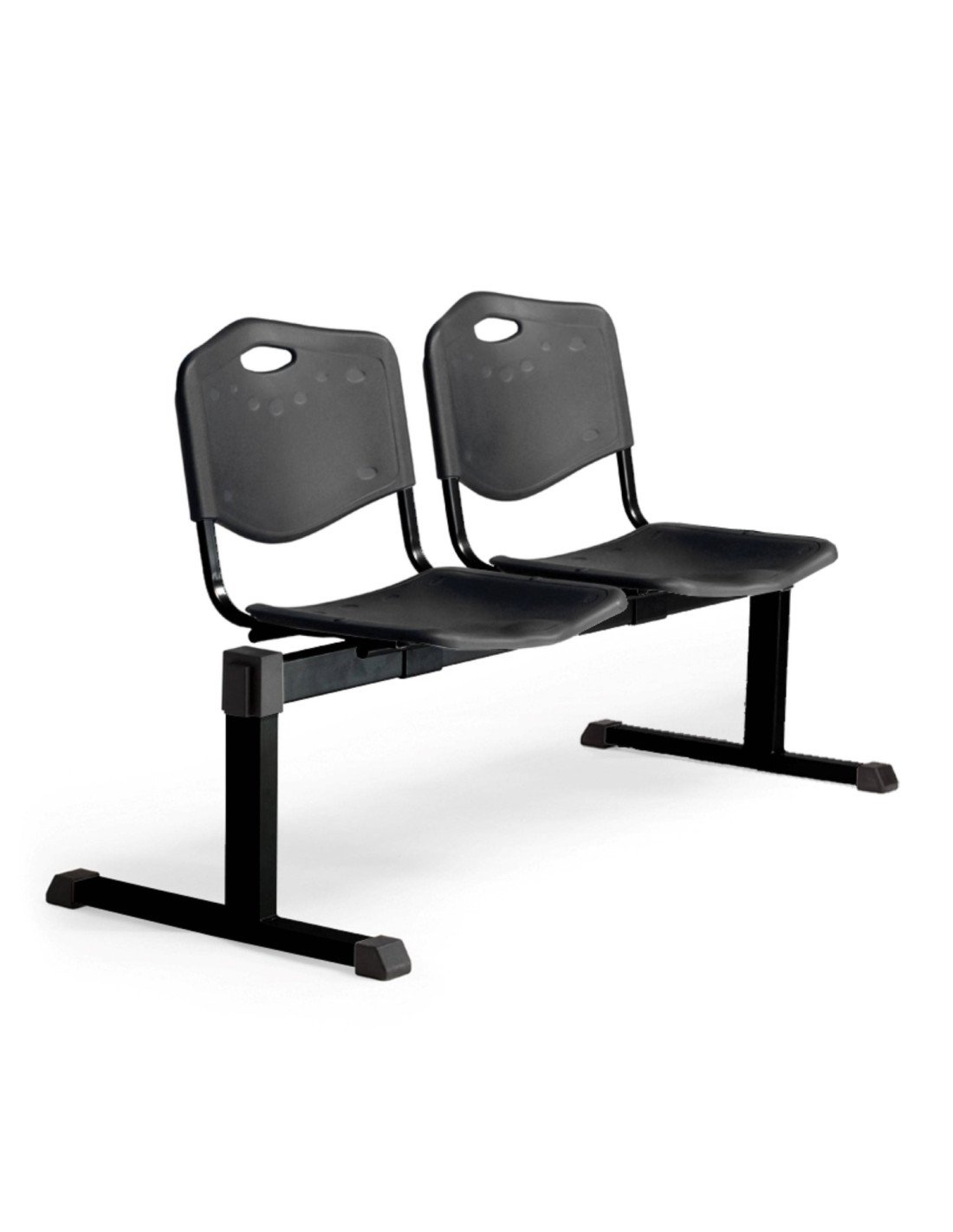 BANCADA CENIZATE 2 PLAZAS ASIENTO PLASTICO INYECTADO NEGRO B2PINE