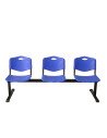 BANCADA POZOHONDO 3 PLAZAS ASIENTO PLASTICO INYECTADO AZUL B3PIAZ
