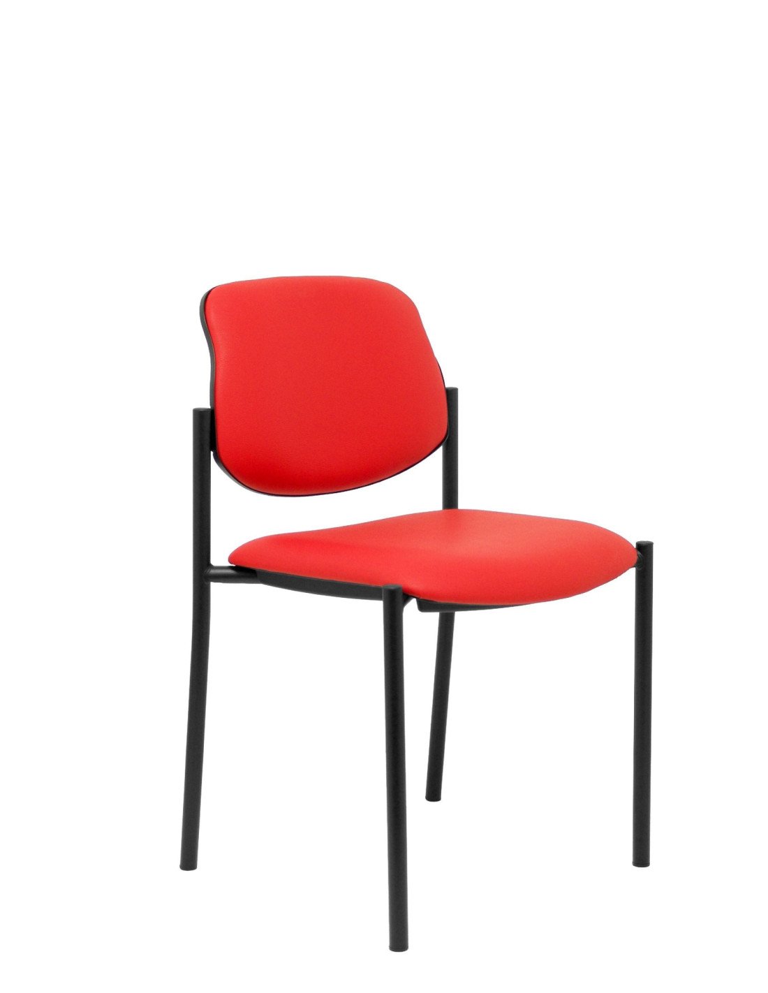 SILLA FIJA VILLALGORDO CHASIS NEGRO SIMILPIEL ROJO 27NSPRJ