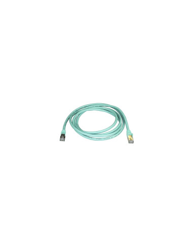 StarTech.com Cable de 2m de Red Ethernet RJ45 Cat6a Blindado STP - Cable sin Enganche Snagless - Aguamarina