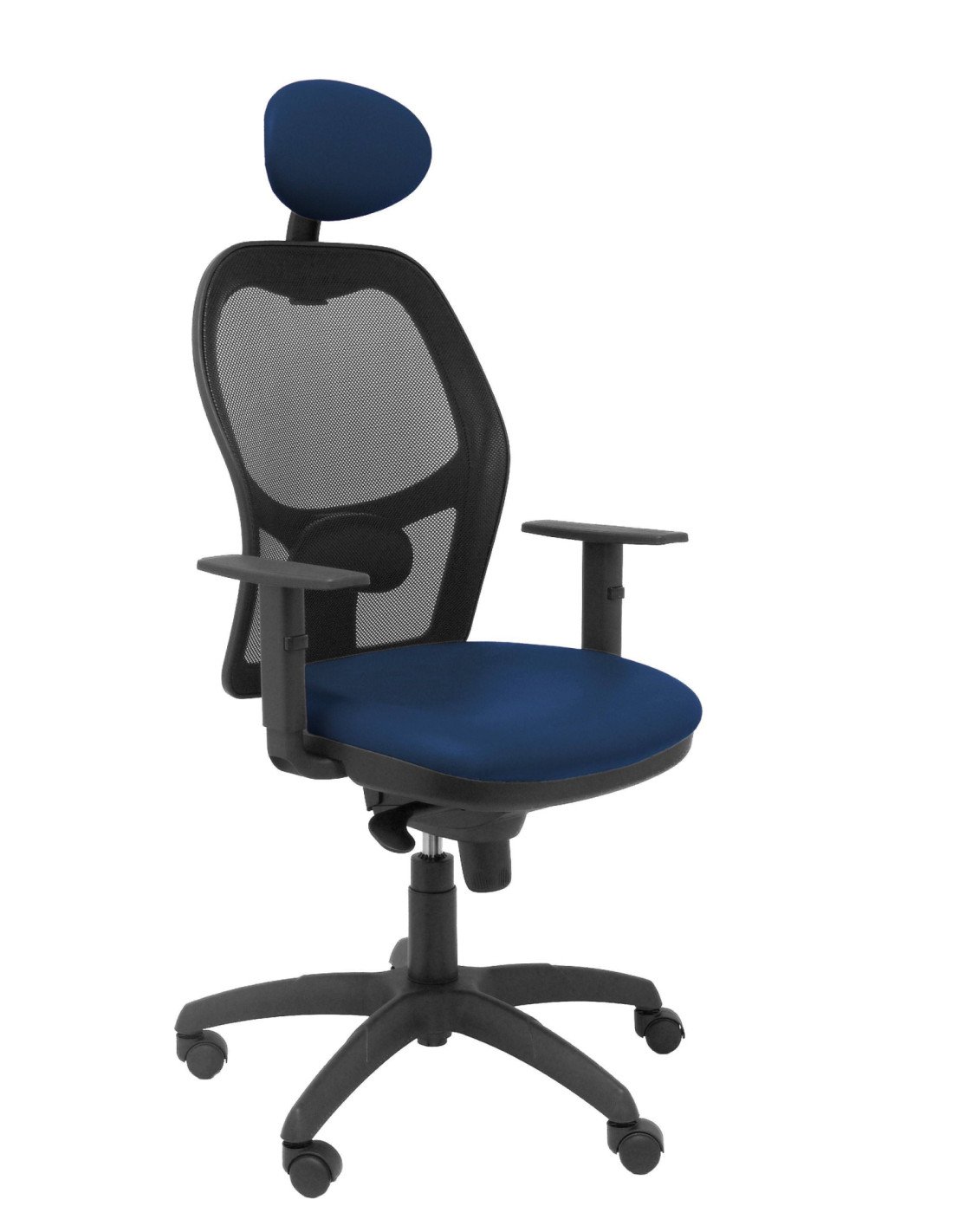 SILLA JORQUERA MALLA NEGRO CABECERO FIJO ASIENTO SIMILPIEL AZUL MARINO 15SNSPAZMC
