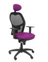 SILLA JORQUERA MALLA NEGRO CABECERO FIJO ASIENTO SIMILPIEL MORADO 15SNSPMOC