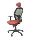 SILLA JORQUERA MALLA NEGRO CABECERO FIJO ASIENTO SIMILPIEL ROJO 15SNSPGRAC