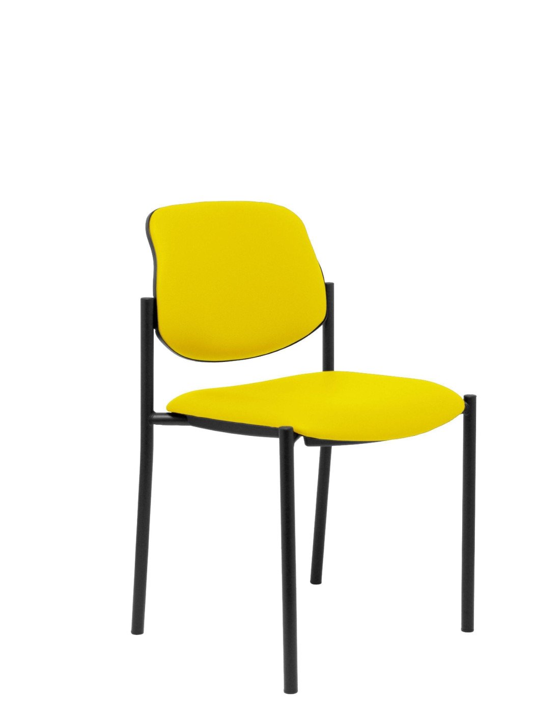 SILLA FIJA VILLALDIEGO CHASIS NEGRO SIMILPIEL AMARILLO 27NSPAM