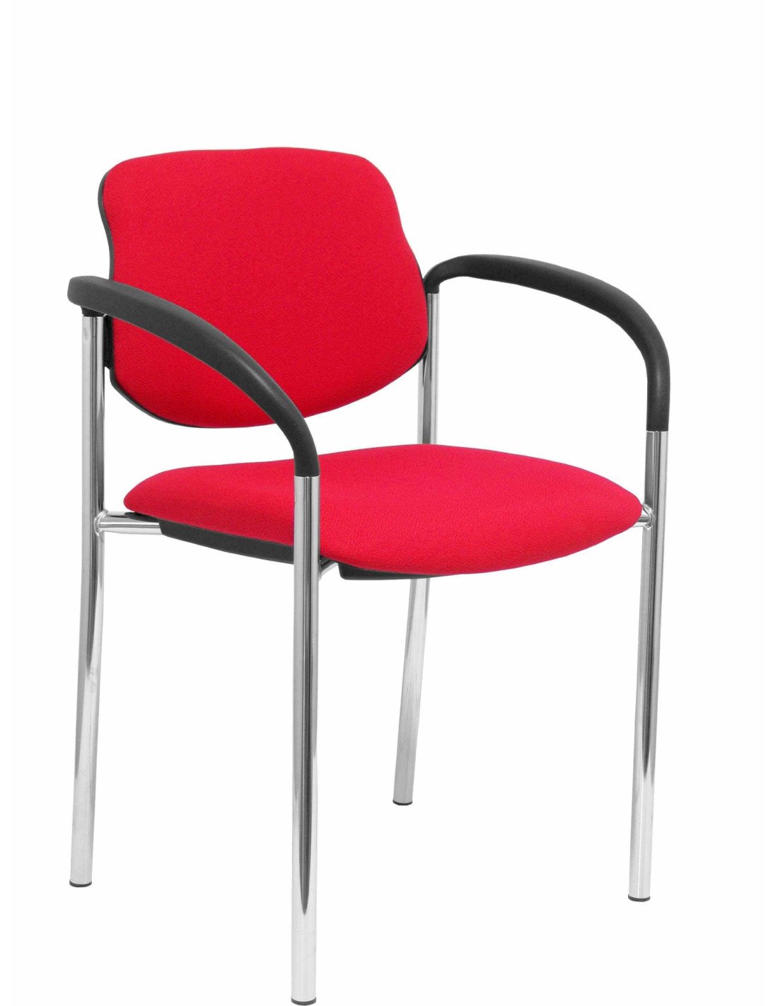 SILLA FIJA VILLALGORDO CHASIS BRAZOS CROMO BALI ROJO 27CRBALI350CB