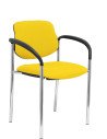 SILLA FIJA VILLALGORDO CHASIS CROMO BRAZOS BALI AMARILLO 27CRBALI100CB