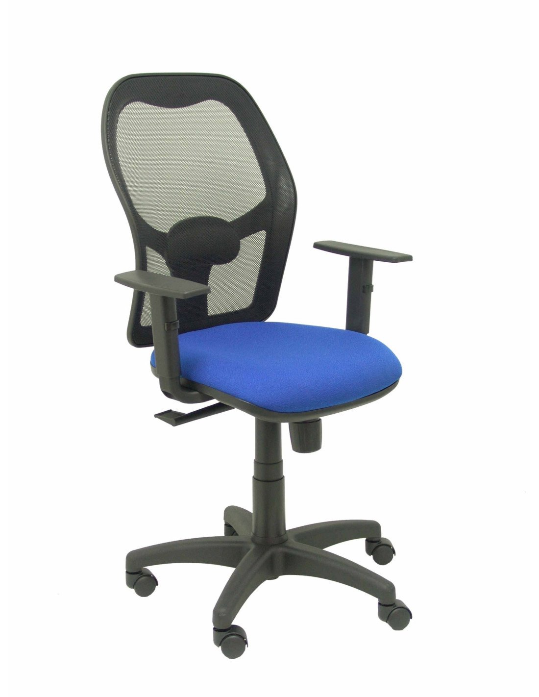 SILLA ALOCEN MALLA NEGRO BRAZOS REGULABLES ASIENTO BALI AZUL 345SNB229B10