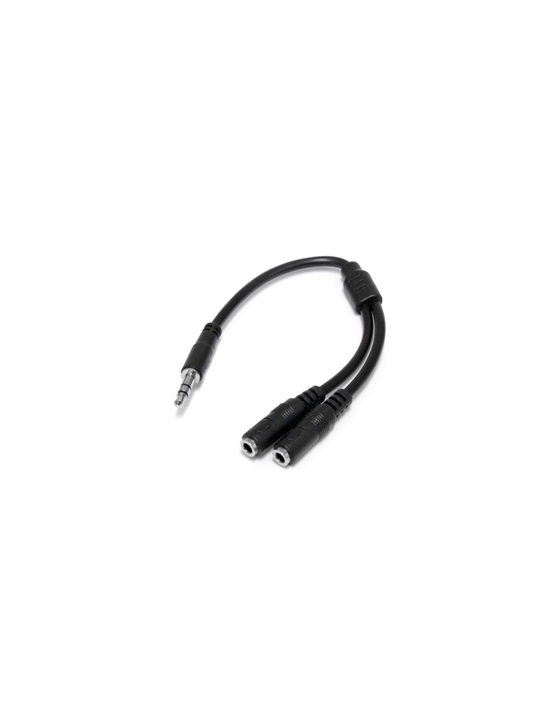 StarTech.com Adaptador Divisor de Auriculares Mini-Jack 3,5mm 3 pines Macho a 2x Mini-Jack 3 pines Hembra - Negro