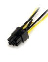 StarTech.com Cable de Alimentación Adaptador SATA a Conector PCIe 6 Pines Tarjeta Gráfica PCI Express 15cm