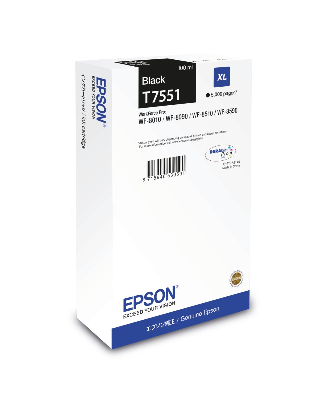 CARTUCHO TINTA EPSON C13T755140 NEGRO T7551
