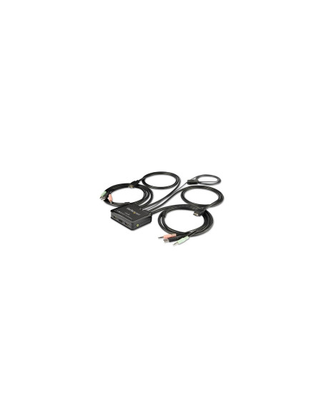 StarTech.com Switch KVM de 2 Puertos HDMI con Cables Incorporados - USB 4K 60Hz