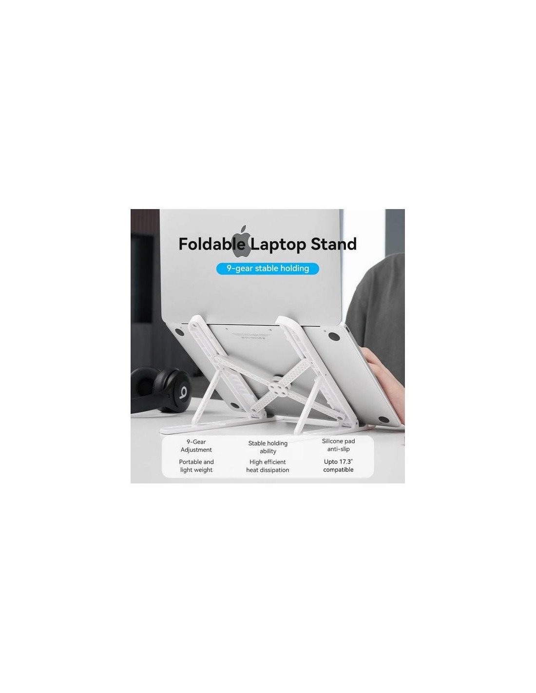SOPORTE VENTION SOBREMESA PARA NOTEBOOK/TABLET HASTA 17.3 REG.ALTURA WHITE