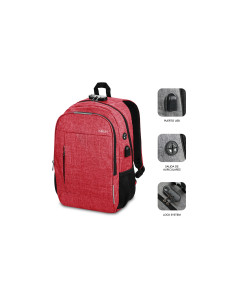 maletin subblim urban lock para portatiles 16p bloqueo antirrobo puerto usb salida auriculares rojo SUB-BP-1UL0002 2