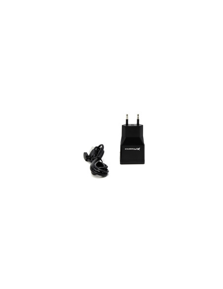 Cargador adaptador de pared phoenix universal 5v 2x usb 2A incluye cable usb a micro usb negro PHMICROUSBCHARGER+