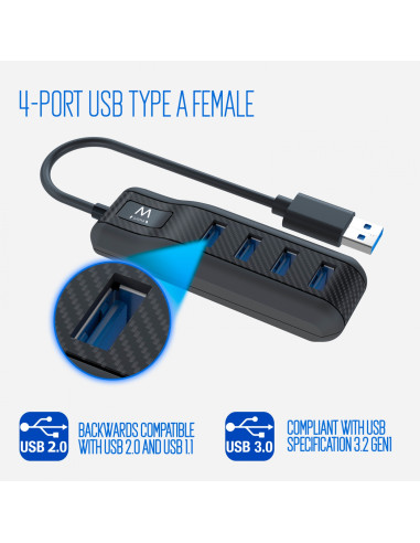 Ewent EW1138 hub de interfaz USB 3.2 Gen 1 (3.1 Gen 1) Type-A 5000