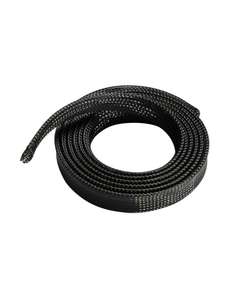 AISENS Organizador de cable poliéster 20mm, Negro, 1.0m