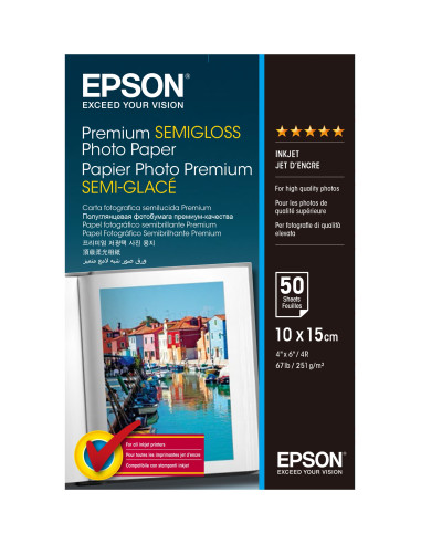 Epson Premium Semi-Gloss Photo Paper - 10x15cm - 50 hojas