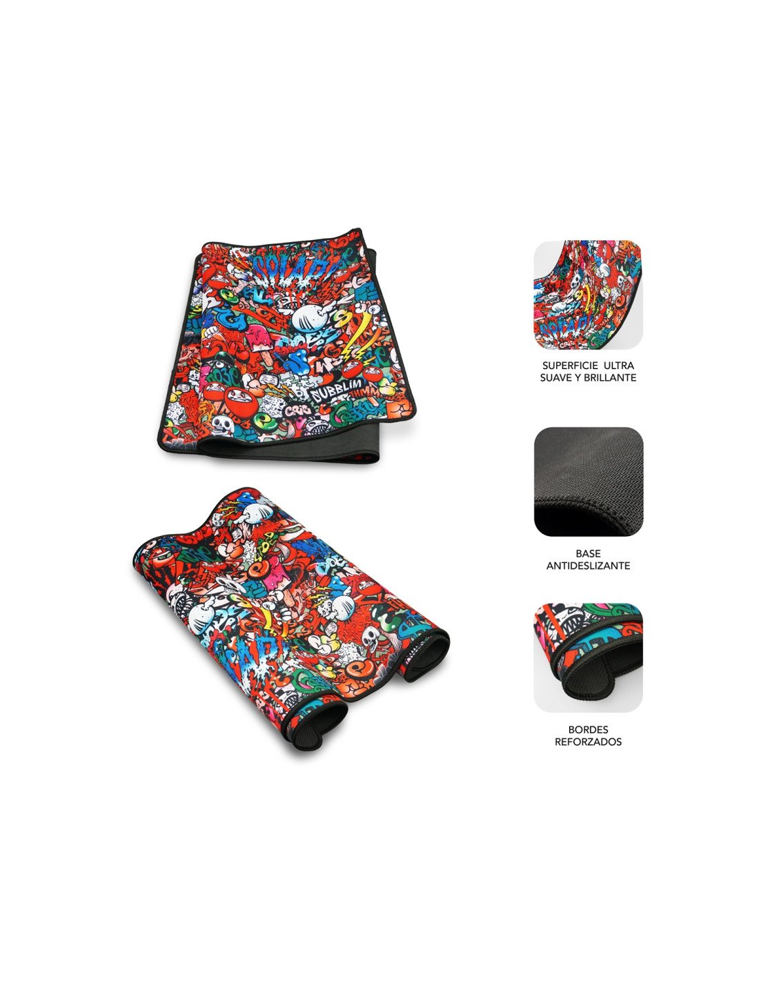 Alfombrilla subblim grafitti xl 900 x 400 x 3mm SUB-MP-01PUW02