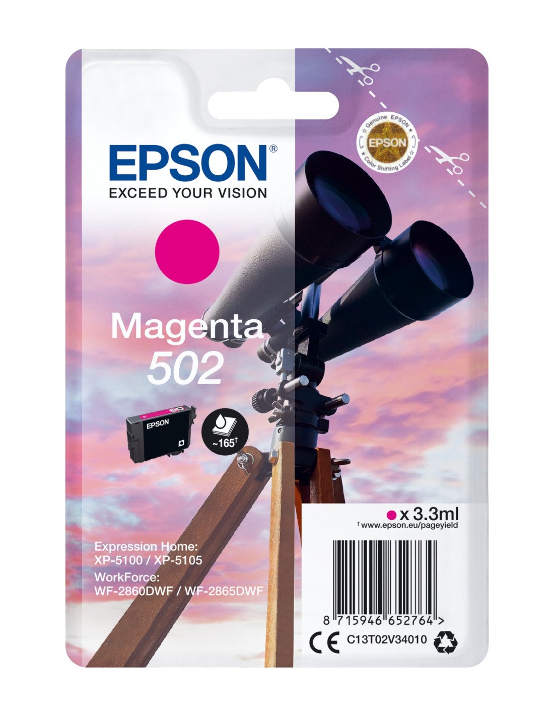 Cartucho Epson Singlepack Magenta 502 Ink C13T02V34020