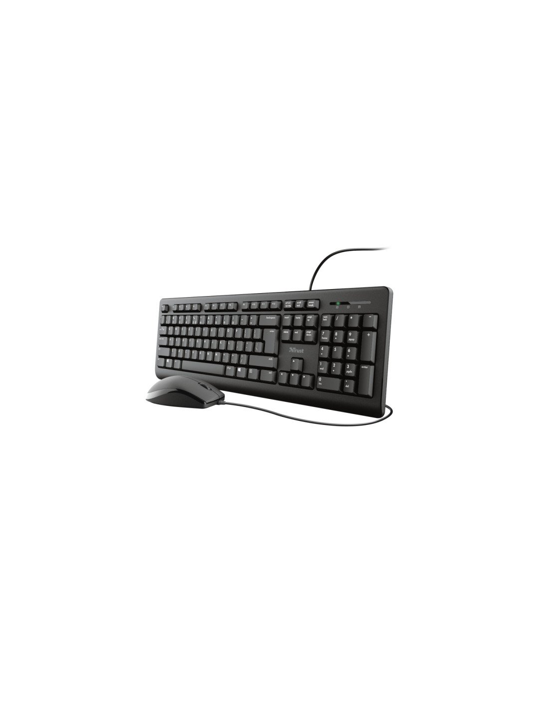 Teclado trust TKM-250 usb estandar + raton ambidextro negro 23977