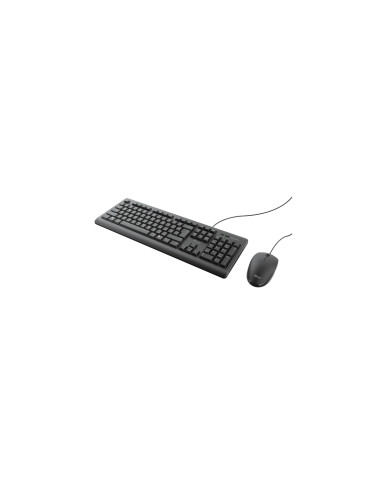 Teclado trust TKM-250 usb estandar + raton ambidextro negro 23977