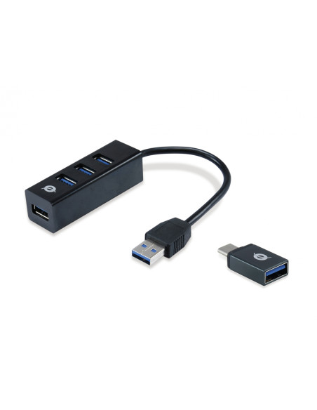 Conceptronic HUBBIES04B hub de interfaz USB 3.2 Gen 1 (3.1 Gen 1)