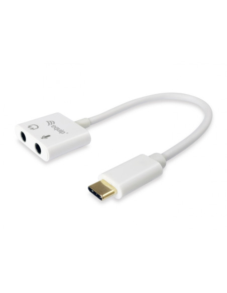 Equip Adaptador de USB-C a audio, color blanco
