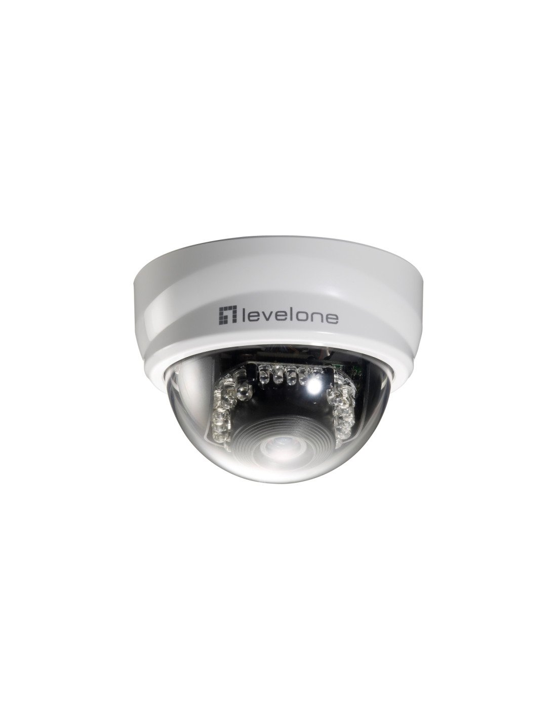 LevelOne Cámara de red domo fijas 2-Megapixel PoE indicadores LED IR Negro, Blanco