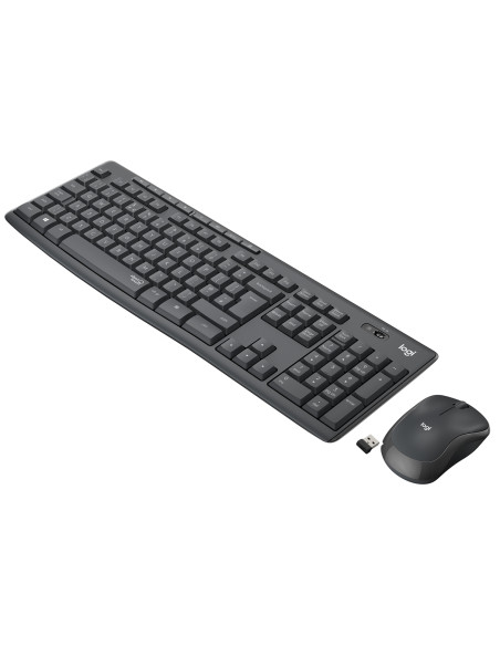 Logitech MK295 Silent Wireless Combo teclado RF inalámbrico QWERTY Internacional de EE.UU. Negro